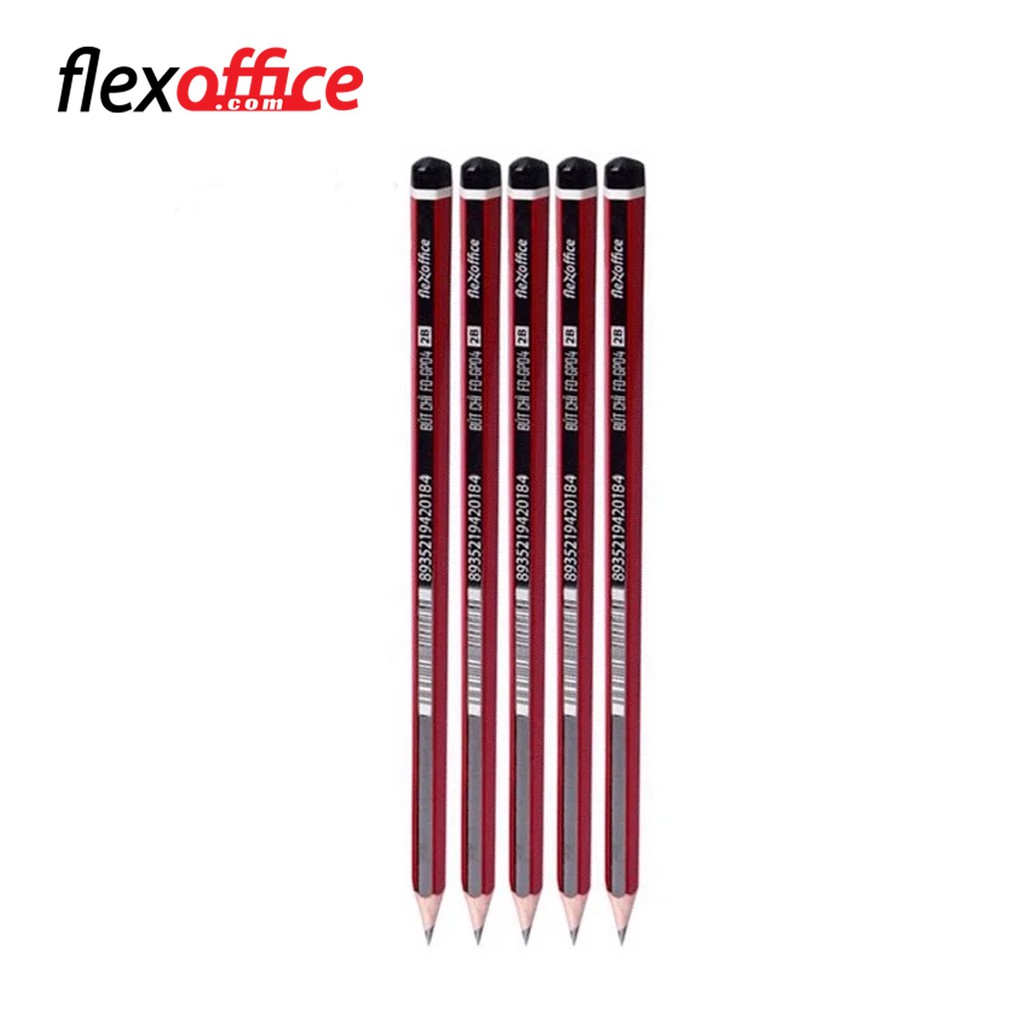 [Mã LIFEMALL99154 giảm 50K đơn 99K] Combo 5 Bút chì gỗ 2B Flexoffice FO-GP04