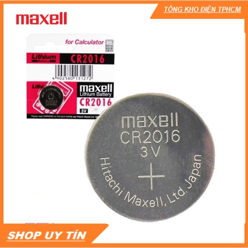 Vỉ 5 viên Pin CR2016 Maxell lithium 3V (Pin CMOS) - Made in Japan