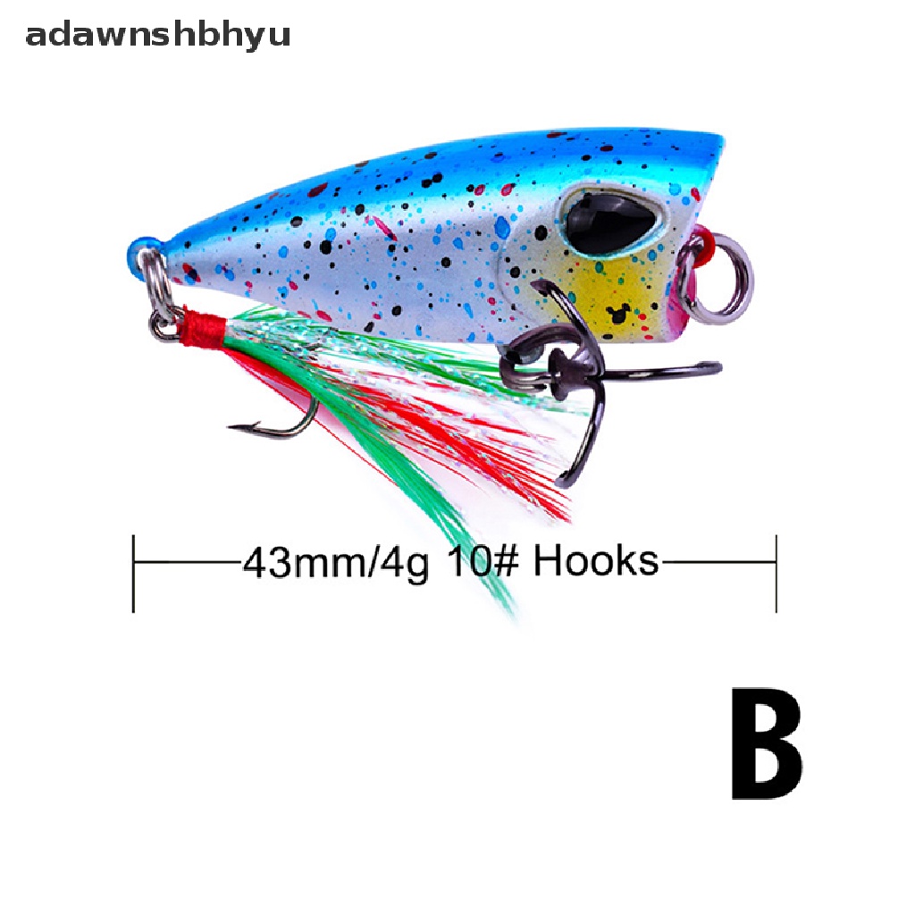 adawnshbhyu 4.3cm/4g mini popper lure trout lures ultralight fishing lure topwater Crankbait VN