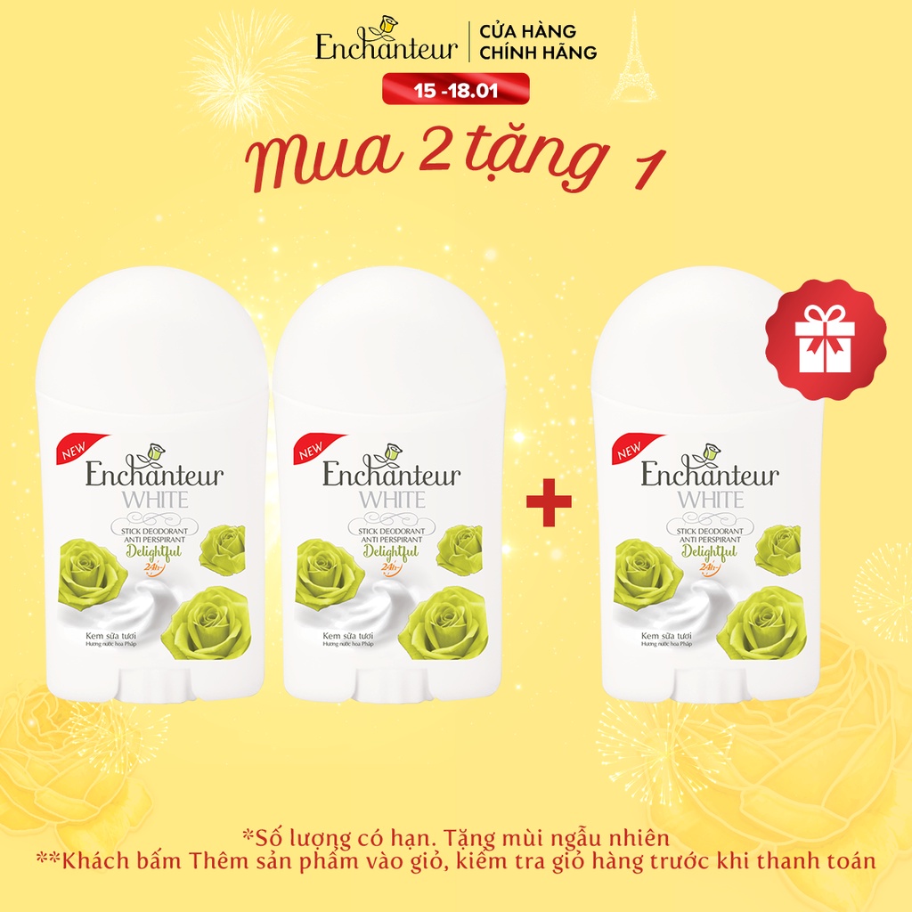 Combo 2 Sáp khử mùi trắng da Enchanteur Delightful 40g/chai