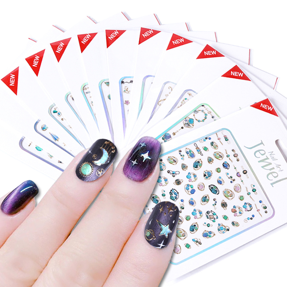 [Hàng mới về] Nhãn dán họa tiết dải ngân hà 3D bắt mắt thời trang dùng trang trí móng tay nghệ thuật