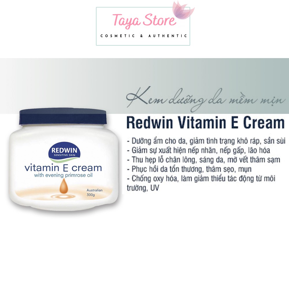 Kem dưỡng da vitamin E Redwin Cream (hũ 300gr) Úc