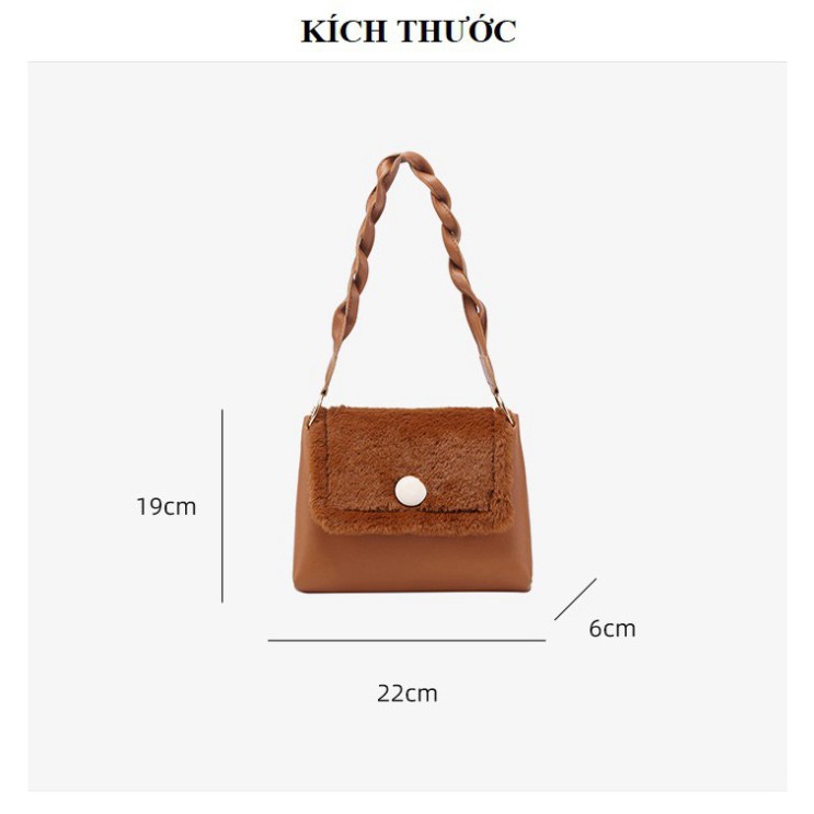 Túi kẹp nách, túi đeo chéo phối lông cừu xinh xắn dễ thương TX29 - Chip Xinh Boutique | BigBuy360 - bigbuy360.vn