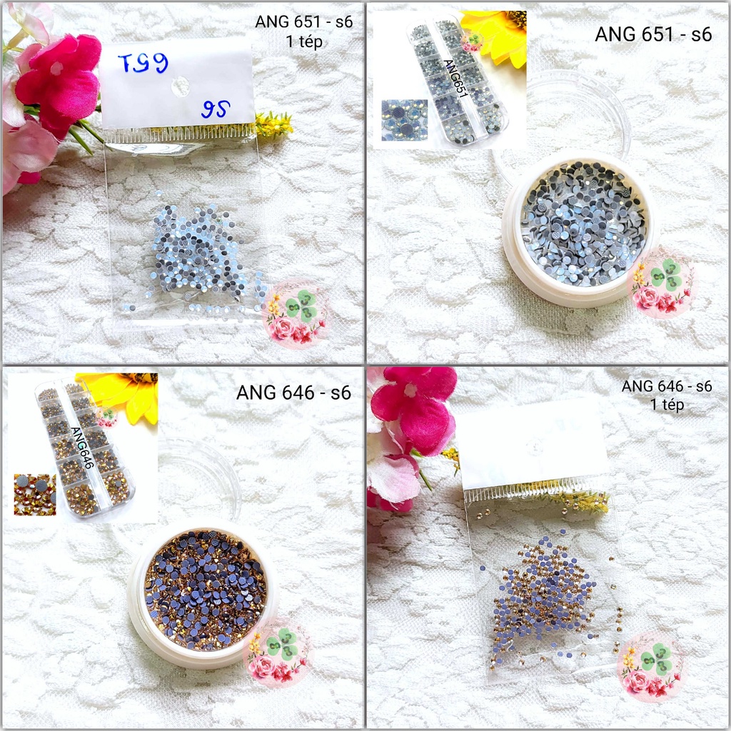 Đá nail - Mã ANG Size 6. Đá Chân Lưới đính trang trí móng siêu lấp lánh.