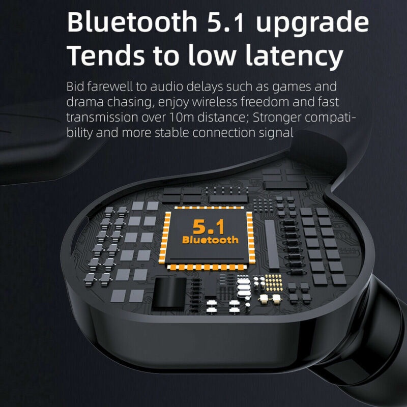Tai Nghe Bluetooth 5.1 Không Dây F8 Móc Tai Trái / Phải Chống Nước Giảm Tiếng Ồn HD