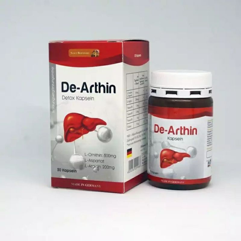 Bổ mát giải độc bảo vệ gan DE-ARTHIN với arginin 200mg giúp ngăn ngừa ung thư xơ viêm gan B nhập khẩu Đức  30 viên