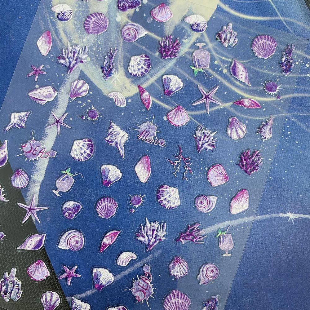 Miếng Dán Trang Trí Móng Tay Hình Vỏ Sò Siêu Mỏng