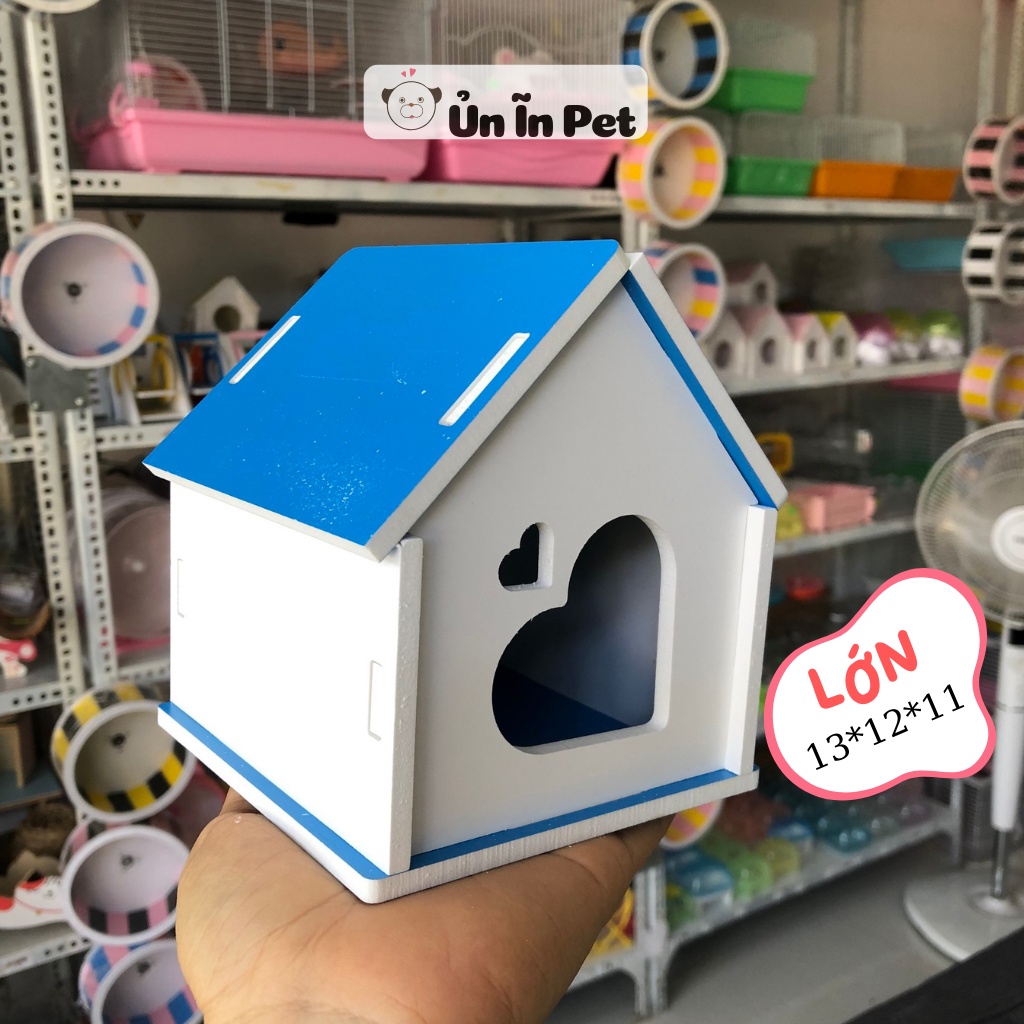 Nhà ngủ hamster. NHÀ 2 MÁI XỐP cửa tim
