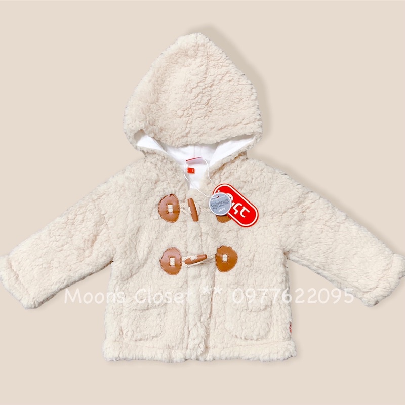 Áo khoác lông cừu Muji xuất dư size 0/3m-18/24m