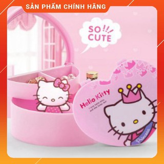[NHẬP MÃ BACHHOAVN GIẢM 25K ĐƠN TỪ 250K] 🌸🌸Hộp đựng đồ trang sức có gương hình trái tim dễ thương Hello Kitty☘☘