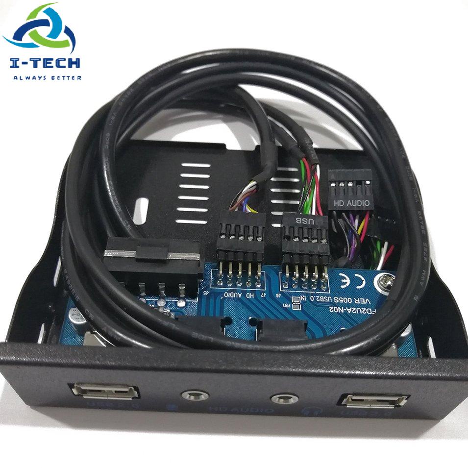 ⚡Khuyến mại⚡3.5'' 2-USB 2.0 Port HUB HD Audio Output Floppy Drive Expansion Front Panel Digital Mobile Rack Expanding for Your PC