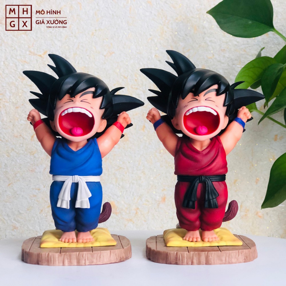 Siêu dễ thương Mô Hình Son Goku Ngáp Ngủ ( 2 màu áo ) - Cao 14cm - Tượng Figure Songoku Dragonball