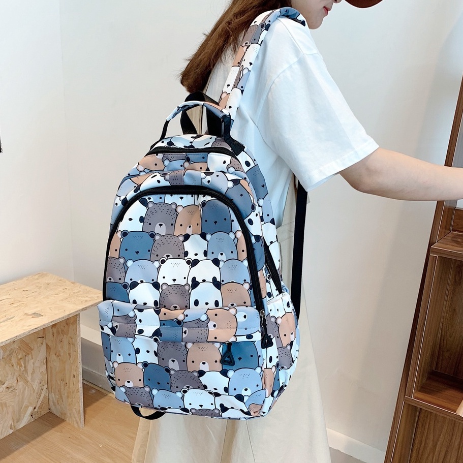 Ba Lô Đi Học/Du Lịch In Họa Tiết Hoạt Hình Phong Cách Nhật Hàn Thời Trang Cho Nữ