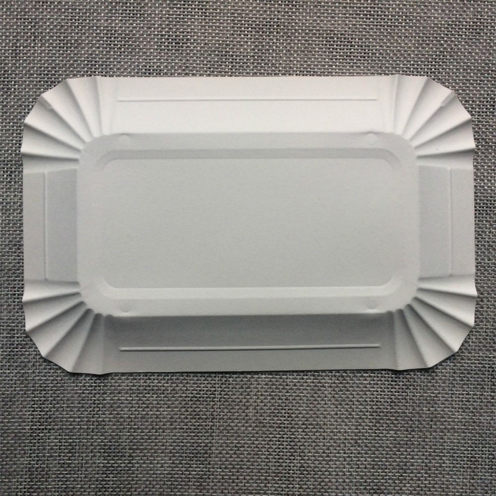 Bộ 10 đĩa giấy hình chữ nhật đựng thức ăn cỡ 16*10cm