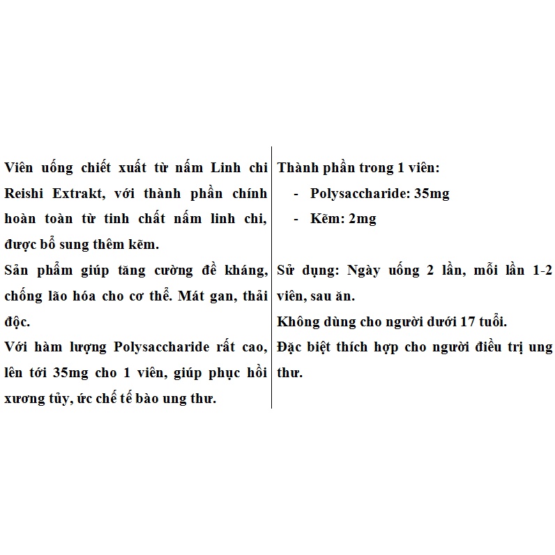 Hàng sale Viên uống nấm Linh chi Sanct Bernhard Reishi-Extrakt 120 viên date 10.2023