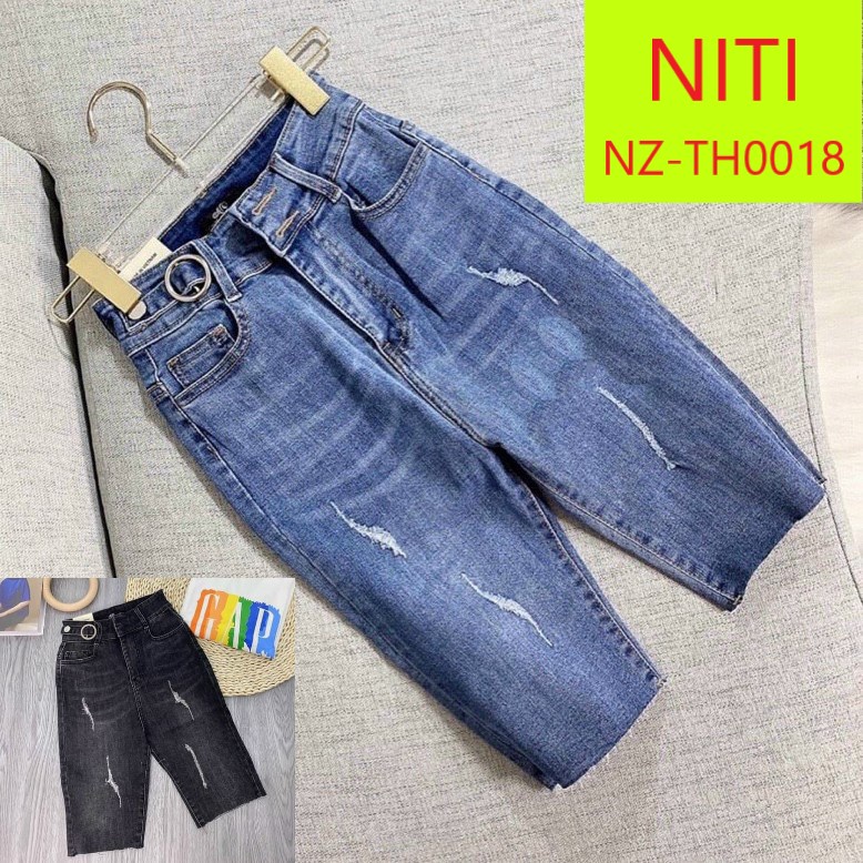 [ NZN0018 ] QUẦN JEANS NGỐ SKINNY GIÃN LỬNG NỮ LAI TUA 2 NÚT KHOEN TRÒN 1 BÊN PHỐI RÁCH NHẸ MÀU XANH MÀU XÁM CAO CẤP