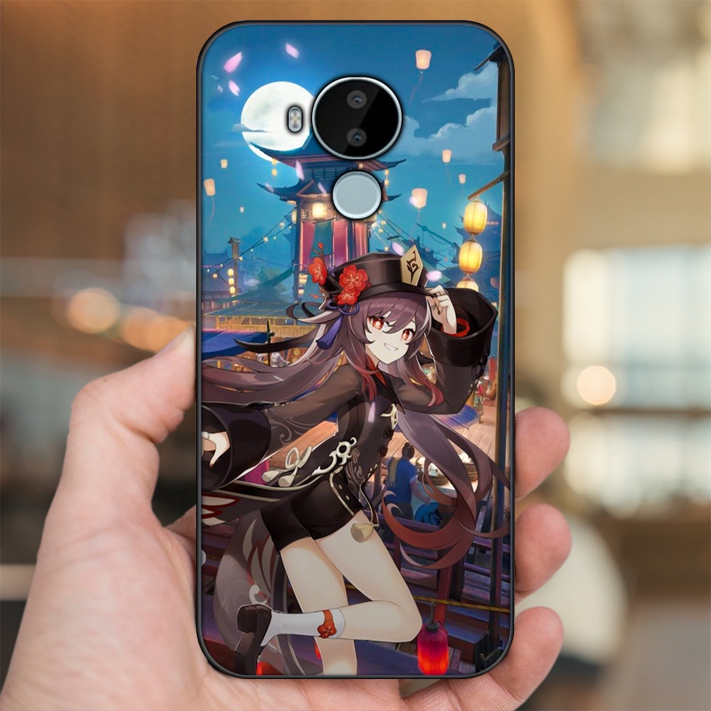 Ốp lưng Nokia C30 viền đen in hình Hutao Genshin Impact