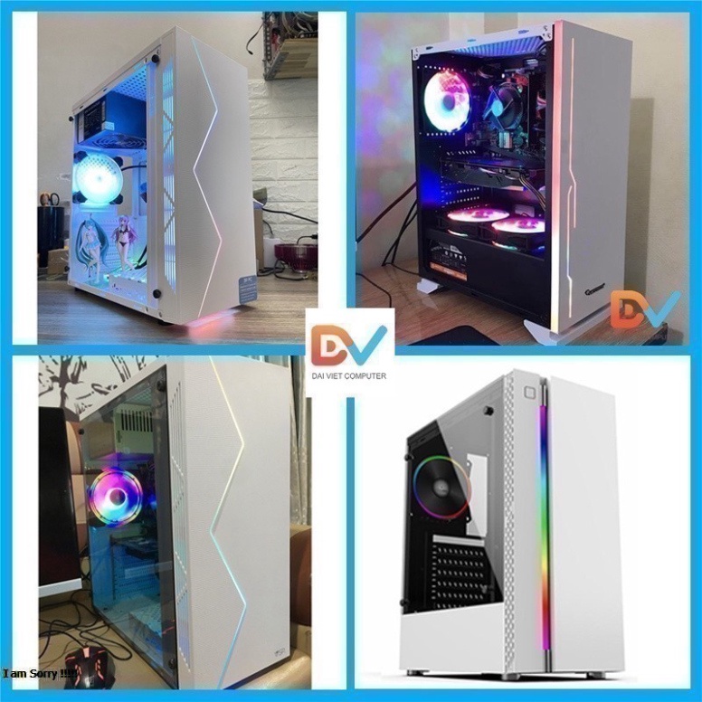 Bộ case máy tính Game LED + Màn 20 inch Core i7/i5/i3/G2020 / Ram 4GB-8GB/ SSD 120GB PUBG Mobile, LOL, CF, Fifa, Cs, GAT