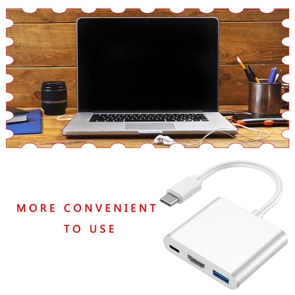 Bộ Chia Cổng Type-C Sang Usb 3.0 Hdmi-Compatible / Vga / Rj45 / Tf