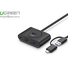 Bộ Chia USB 3.0 4 Cổng Kết Hợp USB Type C Ra 4 Cổng USB 3.0 Ugreen Hàng Chính Hãng