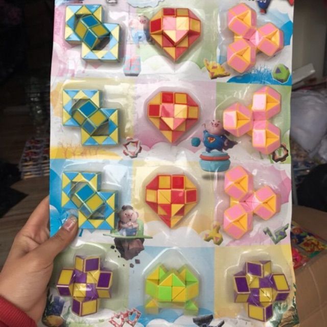 Rubic dạng biến hình nhiều mau đẹp ( vỉ 9 cái)