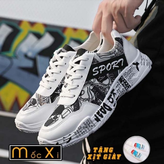 [HOT-] Giày Nam 3D Sport - Giày Nam Trắng Đen 39-44