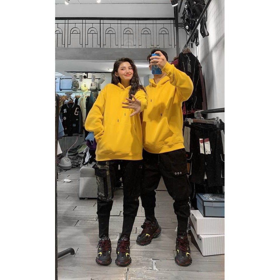 Áo hoodie trơn basic Unisex vải thun nỉ bông đơn giản dễ mặc dễ phối đồ | BigBuy360 - bigbuy360.vn