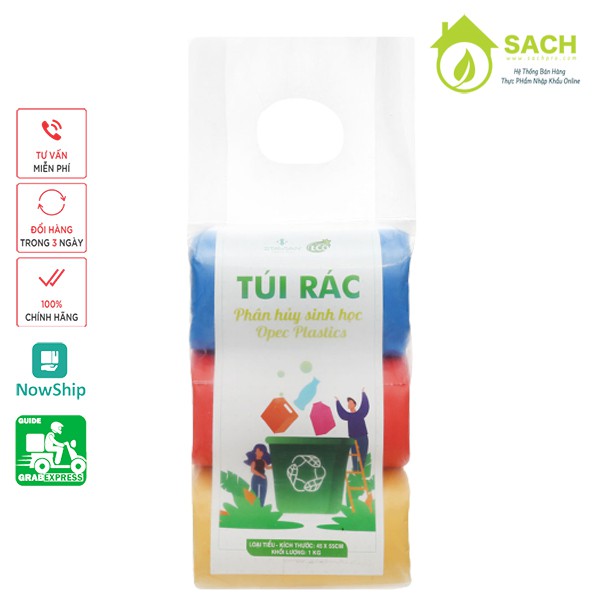 Bao Đựng Rác Tự Huỷ Màu Đủ Size - OPEC PLASTIC - (ĐEN/MÀU) 45×55/55×65/65×78