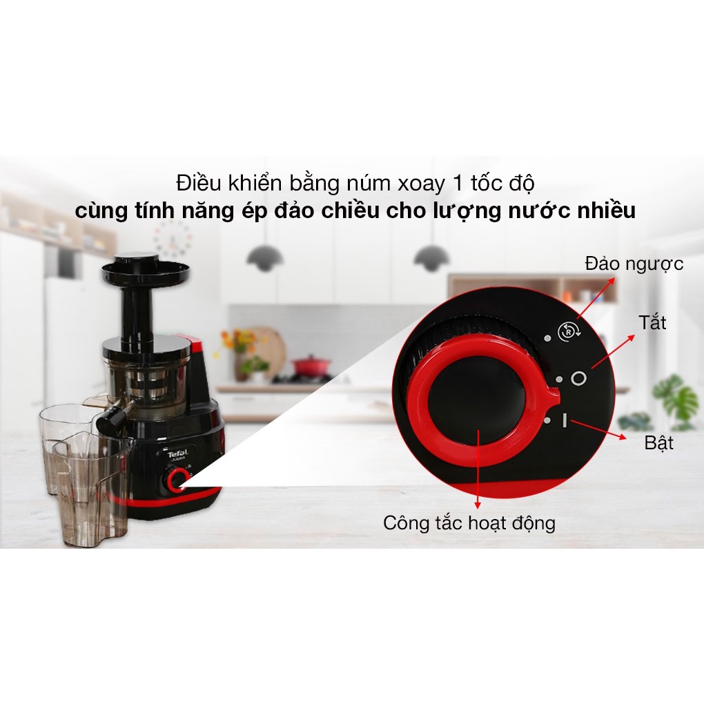 Máy Ép Chậm Tefal ZC150838, Công Suất 150W – Phân Phối Chính Hãng – Bảo Hành 24 Tháng