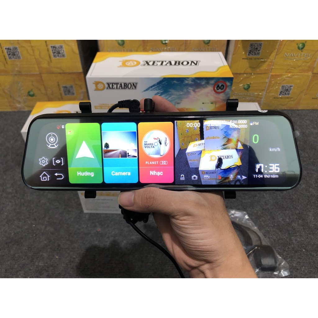 CAM HÀNH TRÌNH KẸP GƯƠNG THÔNG MINH |D10 XETABON| ĐỊNH VỊ TỪ XA