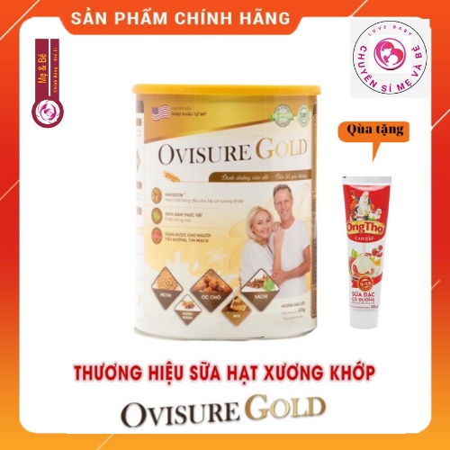 Sữa hạt Dinh Dưỡng xương khớp Ovisure Gold ,100% Đạm Thực Vật Bổ Sung Canxi 650gram