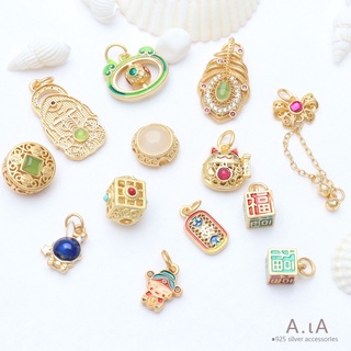█diy゜14k●((1 Gói 5) Phụ Kiện Chất Liệu Tự Làm Handmade Vòng Tay Vàng Cát Vòng Tay Nhỏ Giọt Trượt Men Miếng Đệm Hạt Mặt Dây Chuyền Phụ Kiện Phương Pháp Cổ Mặt Dây Chuyền Vàng