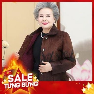 Áo khoác nhung cho người già_lá