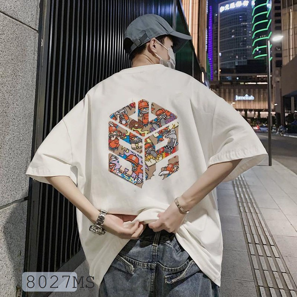 ÁO THUN UNISEX TAY LỠ MIX TAB NAM VÀ NỮ IN HÌNH SIÊU HOT