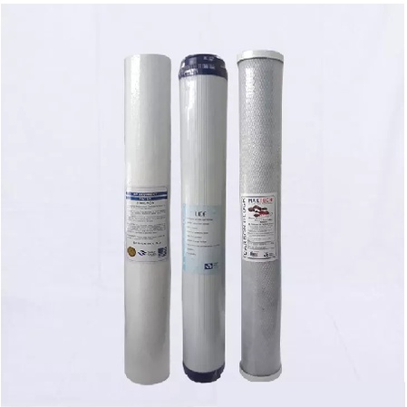 Bộ lọc nước sinh hoạt 3 cấp lọc 20 inch Bao Gồm Đầy Đủ Phụ Kiện --- Bộ Lọc 20inch 2 Xanh 1 rắng