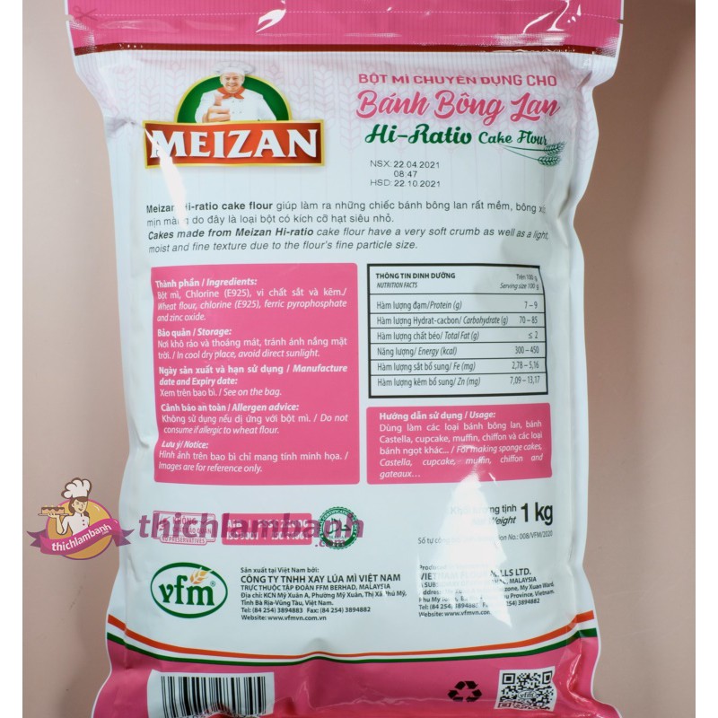 Bột Bánh Bông Lan Meizan 1kg