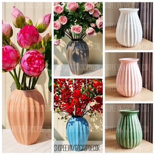 Lọ hoa gốm sứ men lạnh phong cách Vintage cỡ lớn Bát Tràng