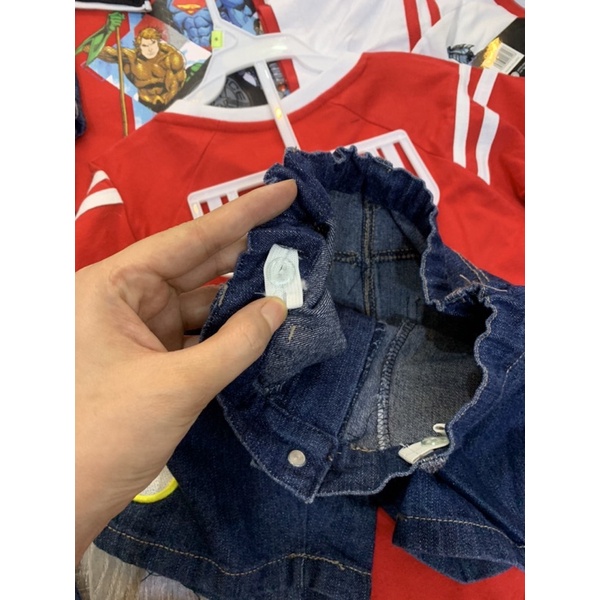Bộ áo quần jean cộc bé trai hình siêu nhân