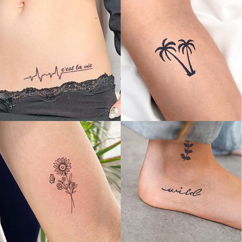Bộ 60 hình xăm dán mini tạm thời chống thấm nước có thể kéo dài đến 15 ngày JIAMIN Magic Tattoo