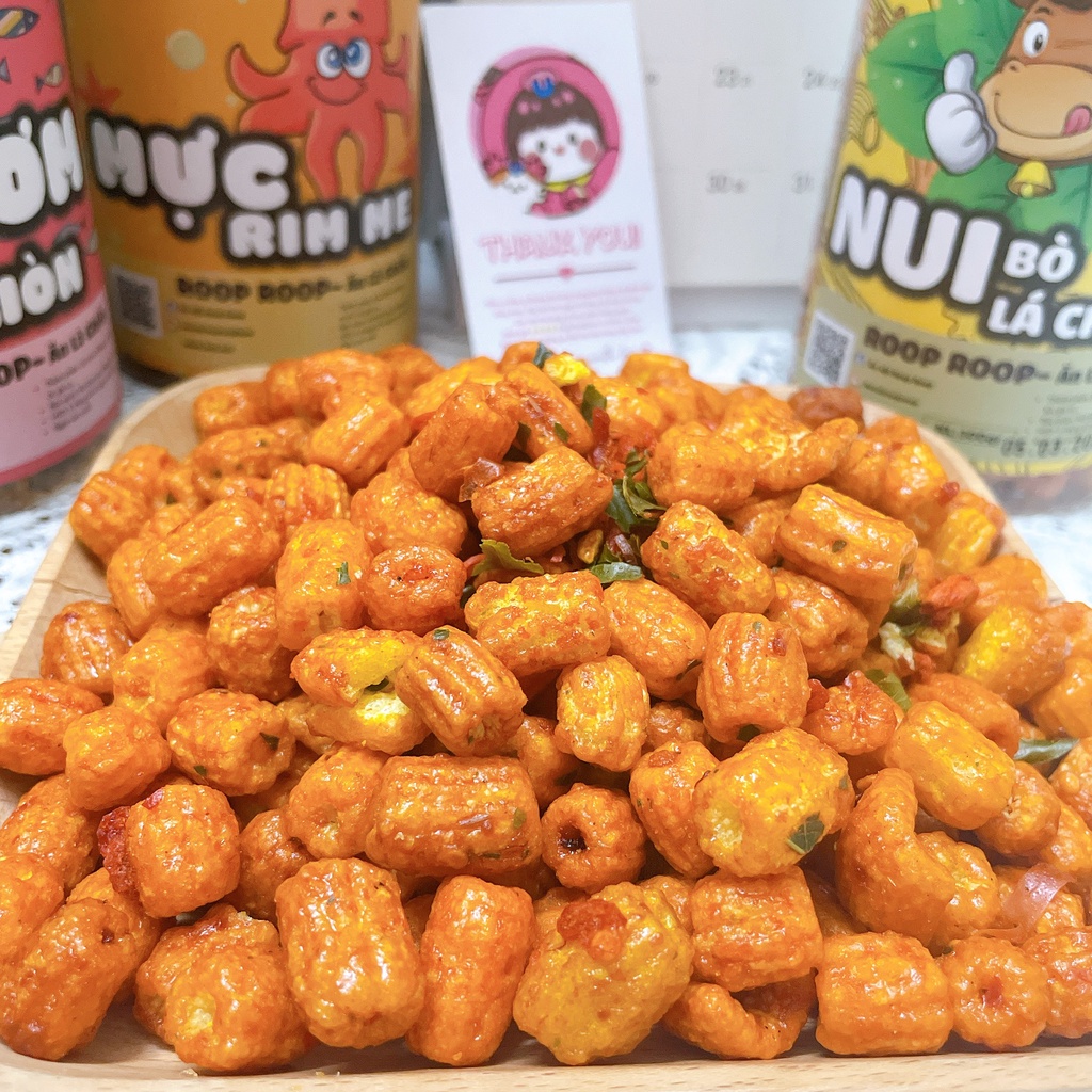 Nui sấy khô mix bò lá chanh 300g RoopRoop, ăn vặt Sài Gòn vừa ngon vừa rẻ