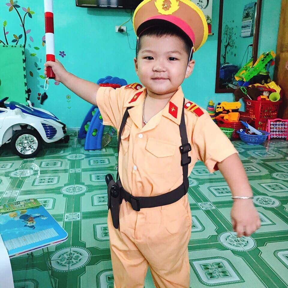 Bộ Quần Áo Công An  Hình Sự Cho Bé Yêu Đầy Đủ Phu Kiện