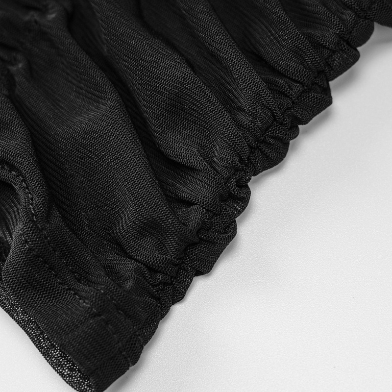 Áo Crop Top Lưới Xếp Ly Đan Dây Chéo Không Tay Gợi Cảm Phong Cách Harajuku Mùa Hè Cho Nữ