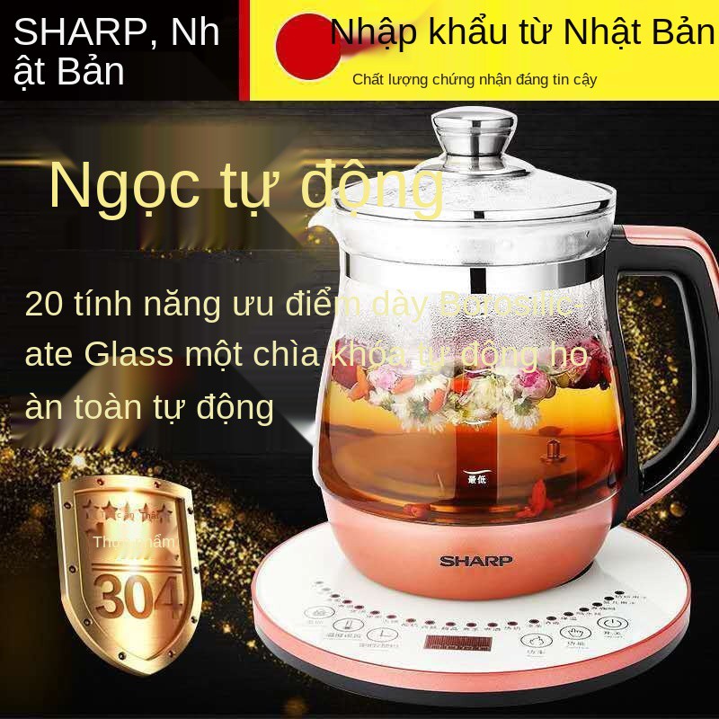 Bình sức khỏe gia dụng Nhật Bản, máy pha trà nhỏ văn phòng tự động đa chức năng, ấm đun sôi, điện