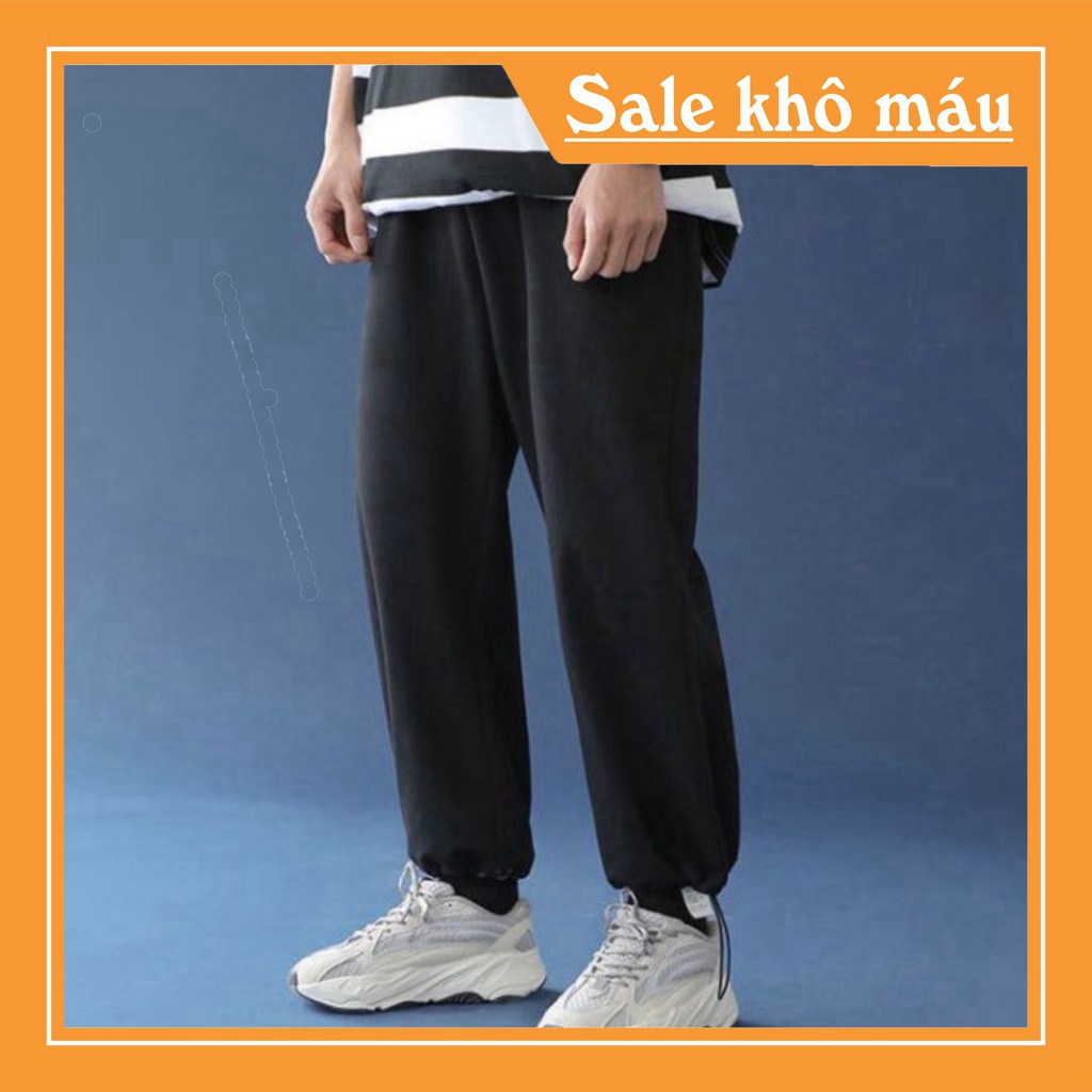 Quần jogger trơn thể thao dây rút mặc được 2 kiểu bó ống và ống suông siêu đẹp