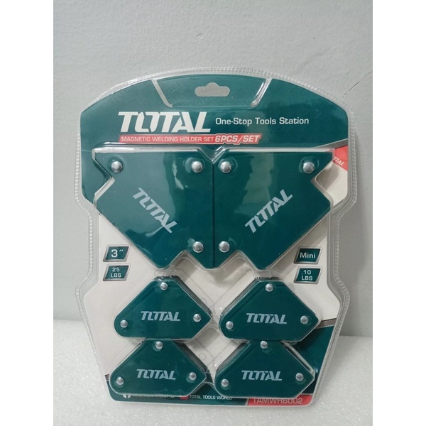 TOTAL Bộ 6 ke góc nam châm hàn 3 góc TAMWH6002