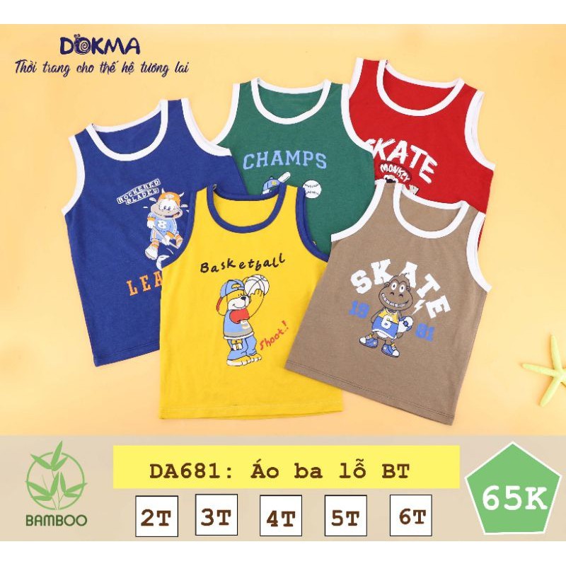 Áo ba lỗ bé trai Dokma DA681 (Sz 2-6T)