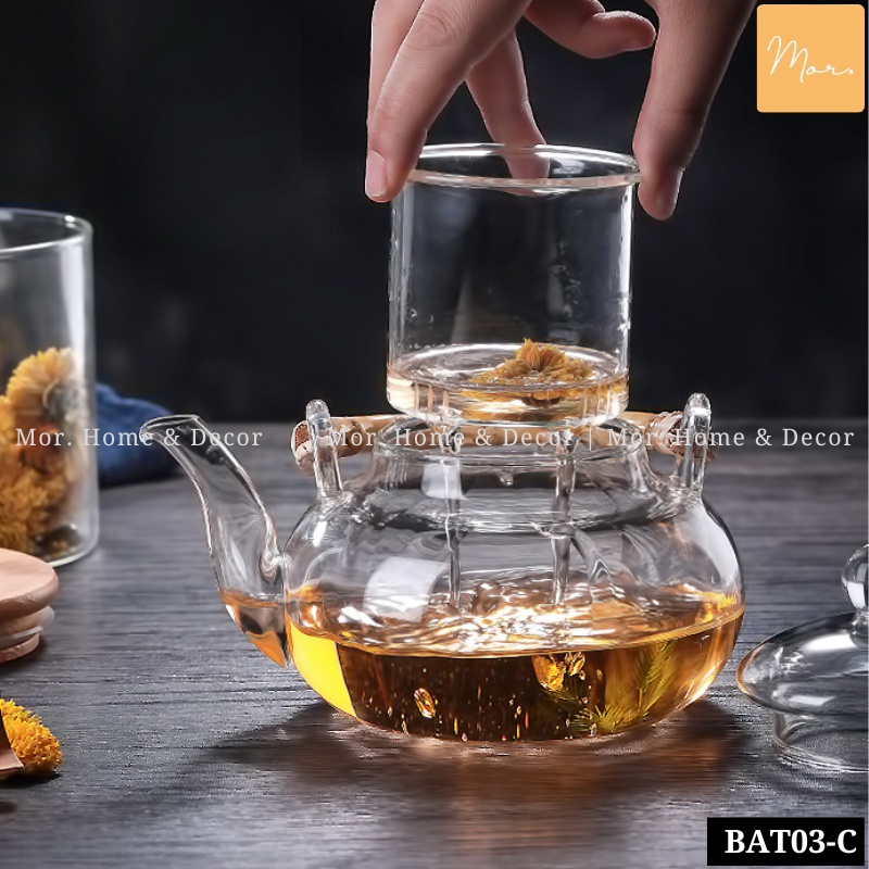 Bộ ấm trà thuỷ tinh chịu nhiệt - BAT03-C