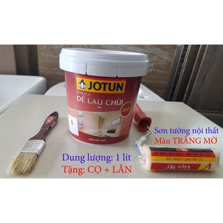 Sơn tường nội thất Jotun Essence dễ lau chùi, trắng mờ, 1 lít, màng sơn mờ láng mịn