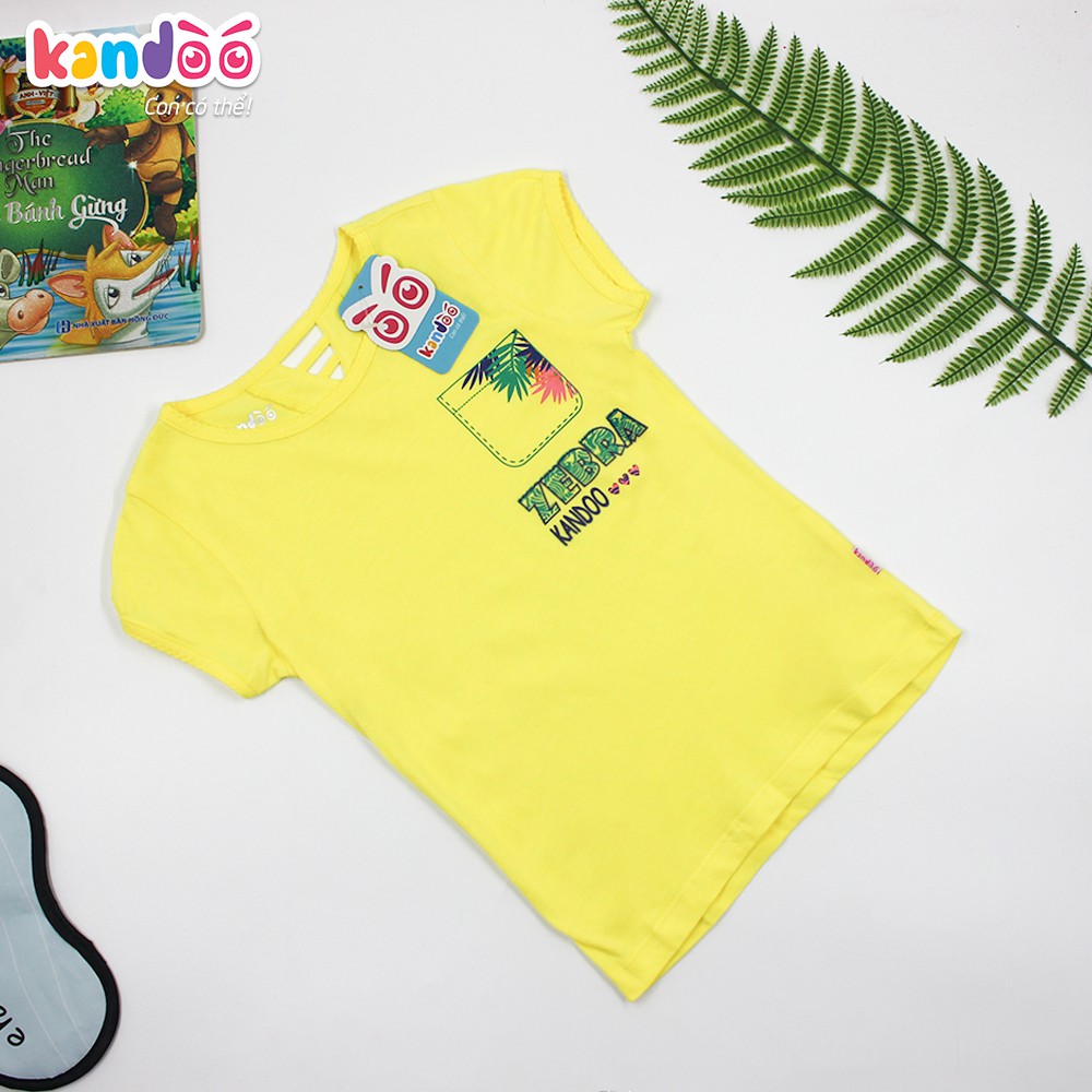 Áo T-shirt bé gái KANDOO màu vàng hoàng yến, in hình đáng yêu, chất liệu cotton cao cấp mềm mịn, thoáng mát - DGTS1736