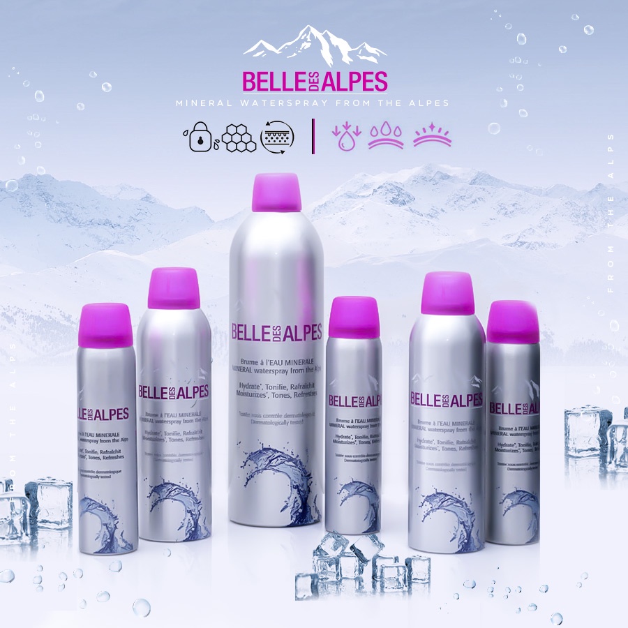 Xịt khoáng Belle Des Alpes Mineral Waterspray 3 size 75, 150, 400ml